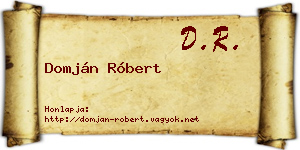 Domján Róbert névjegykártya